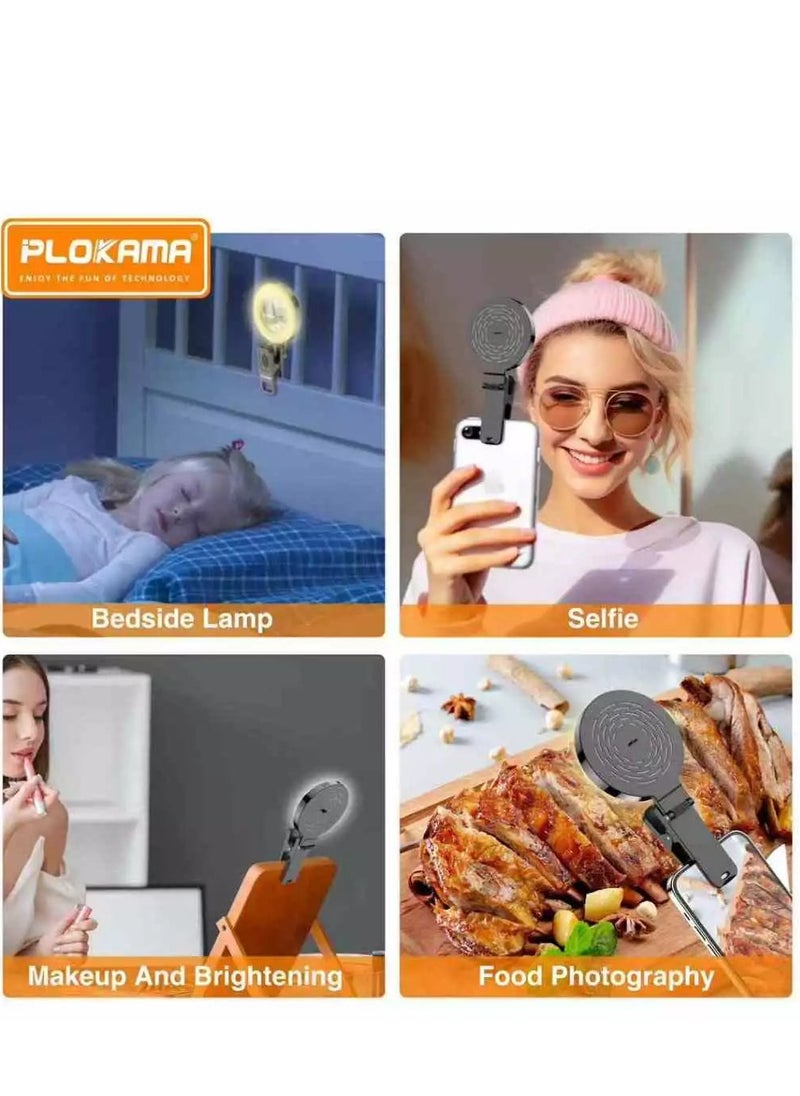 التخطيط - حلقة صغيرة من بلوكاما U20 مزودة بمشبك مرن دوار بزاوية 180° وإضاءة احترافية مع 6 مستويات سطوع - أسود - Image 1