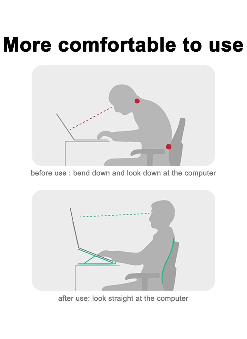 HOME 4 YOU Laptop Stand with 6 Adjustable Angles, Ergonomic Aluminum Riser for Laptops 10"-15.6", Portable and Foldable, Silver  - Image 2