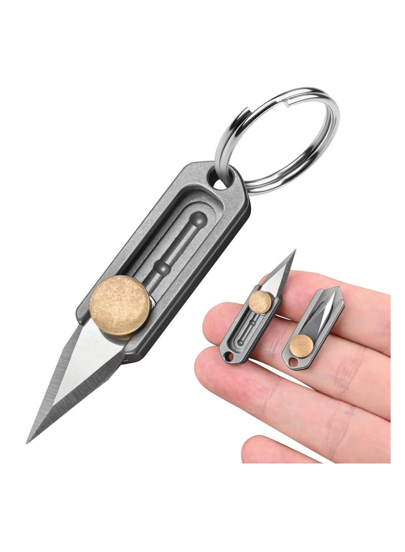 Compact Titanium Keychain Pocket Knife - EDC Utility Blade for Men | Small Size, Ultra Lightweight, Perfect Gadget Gift Men, Dad, Everyday Carry - Image 1