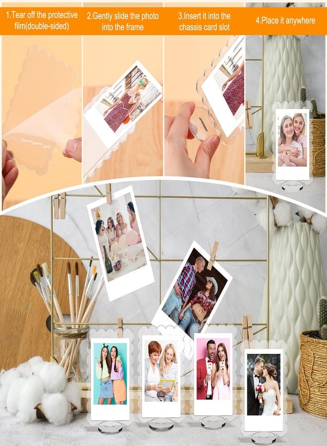 مارسبارك إطار صور أكريليك من مارسبارك، 15 قطعة، مقاس 2×3 بوصة، مع قاعدة، لعرض الصور، إطارات صور صغيرة، عرض مكتبي مزدوج الجوانب عموديًا، مناسب للأفلام، زينة صور صغيرة (شفاف، دانتيل). - Image 5