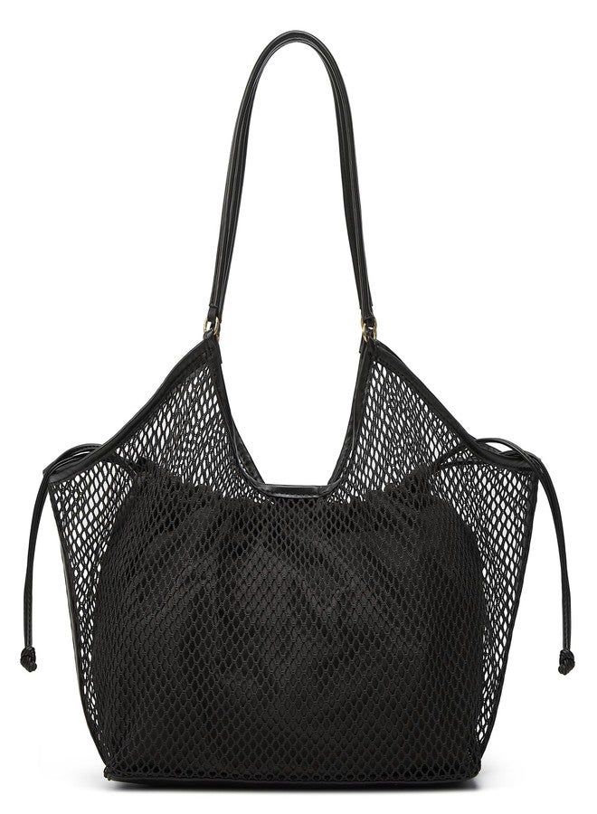 Jusavie 2 Pcs Crochet Tote Bag Women Mesh Summer Beach Bags Slouchy Shoulder Hobo Purse Large Vacation Travel Tote Handbags 2026 - Image 1