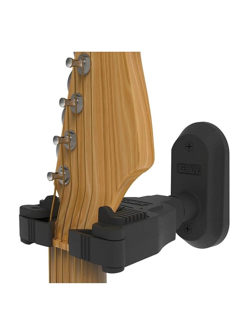 GALUX Wood GH-100 Guitar Wall Hanger Stand for Acoustic Guitar, Electric Guitar, Bass Guitar and Ukulele. - Image 1