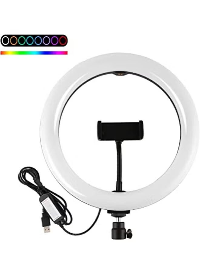 شوبي 14 inch MJ36 RGB soft ring light Circle Photography Lighting 16 colour Led RGB Ring Light with Phone Tripod Stand 