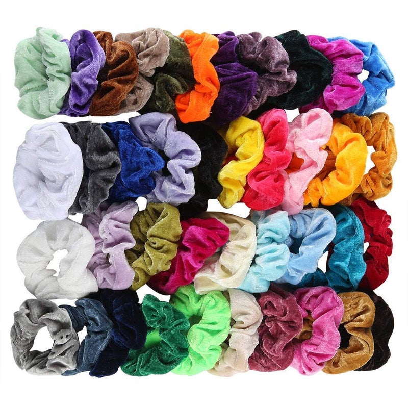Belicia Hair Scrunchies Velvet Elastic 24 Pcs Hair Bands Scrunchy Hair Ties Ropes Scrunchie for Women or Girls Hair Accessories 24 PCS Velvet Hair Scrunchies - Image 1