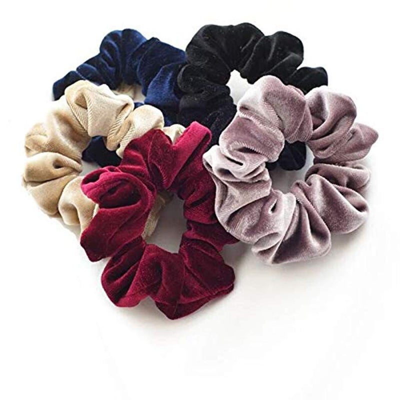 Belicia Hair Scrunchies Velvet Elastic 24 Pcs Hair Bands Scrunchy Hair Ties Ropes Scrunchie for Women or Girls Hair Accessories 24 PCS Velvet Hair Scrunchies - Image 5