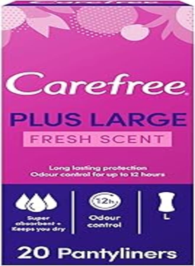 Carefree Carefree plus large panty liners, fresh scent - pack of 20 