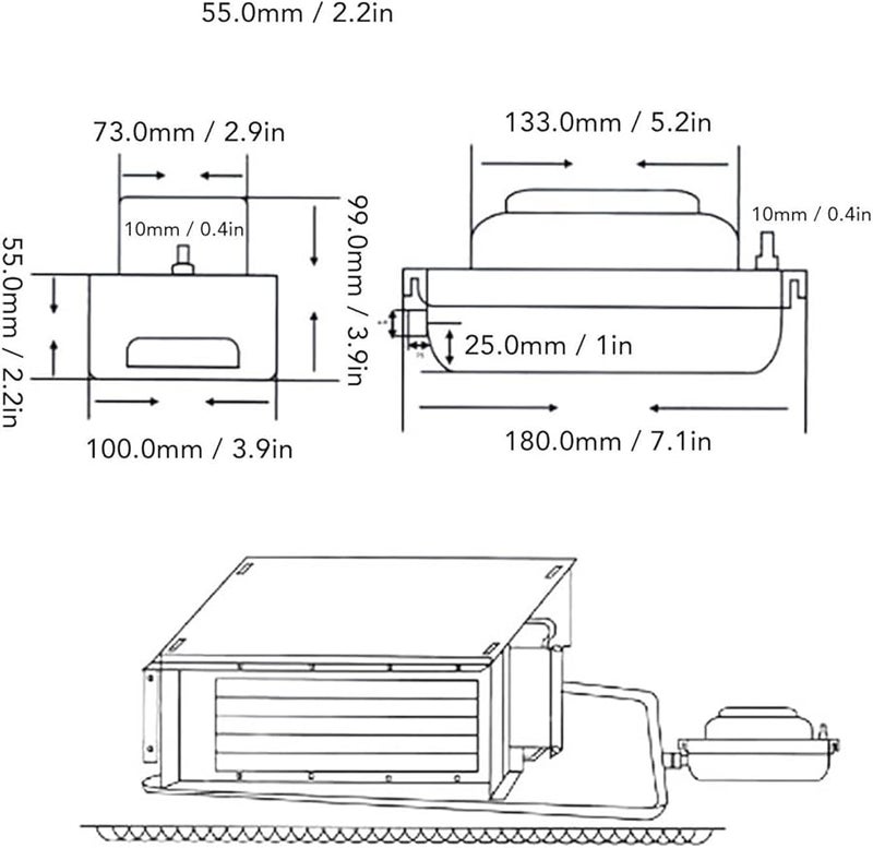 مضخة تصريف تكييف الهواء 100 لتر/ساعة مع خزان 600 مل لإزالة تكثيف التدفئة والتهوية وتكييف الهواء، اللون أ - Image 4