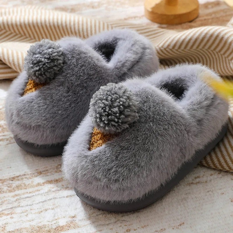 Y&D New Cartoon Cotton Kids Slippers Winter Indoor Thick-Soled Warm Shoes for Children Soft Home Outdoor Cute Shoes - Image 1