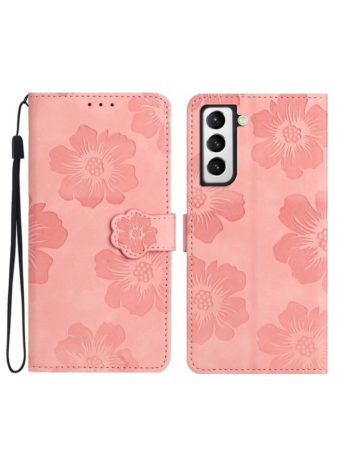 اس-توب جراب لهاتف Samsung Galaxy S22 5G، جراب هاتف جلدي بنقشة زهور - Image 1