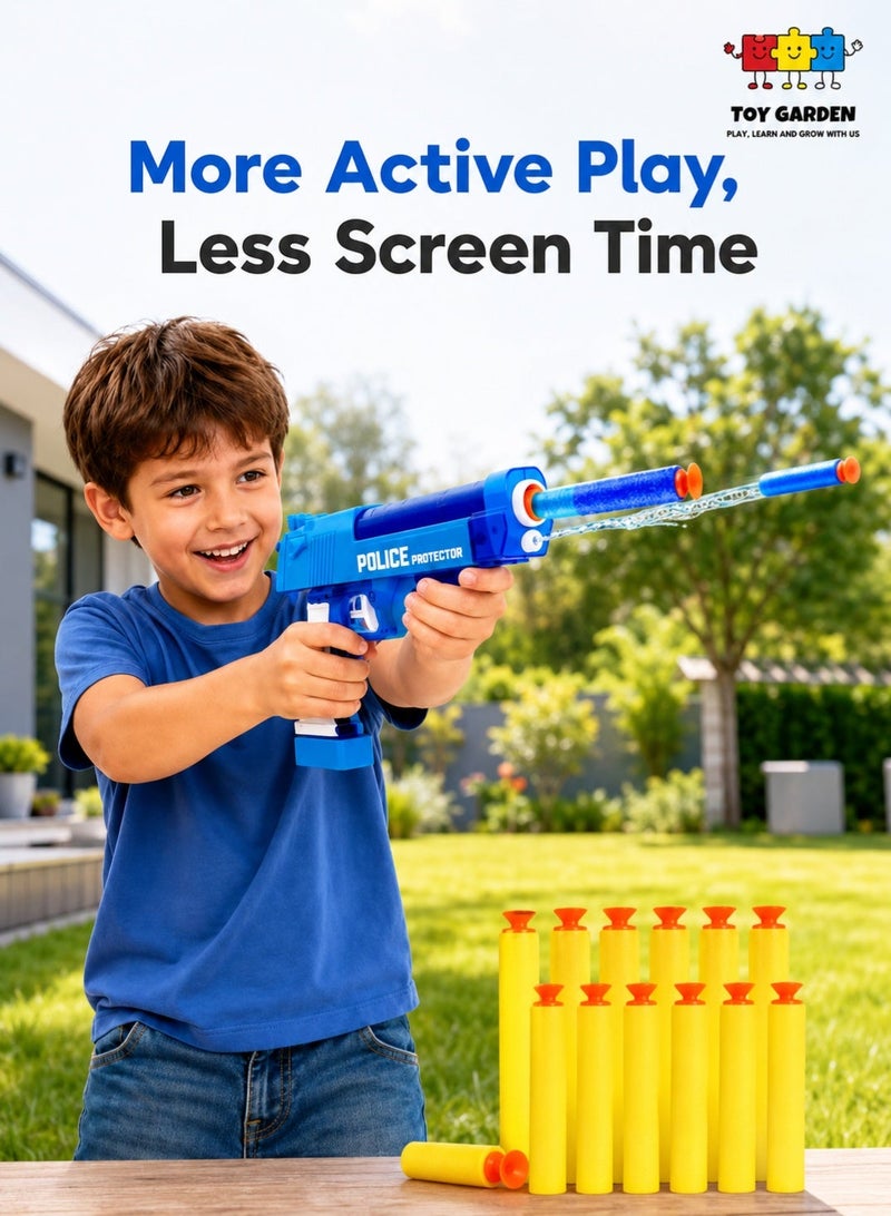TOY GARDEN 2-in-1 Soft Bullet Gun & Water Gun Set with Handcuff and Police Badge – Kids Police Role Play Toy Game Set - Image 1