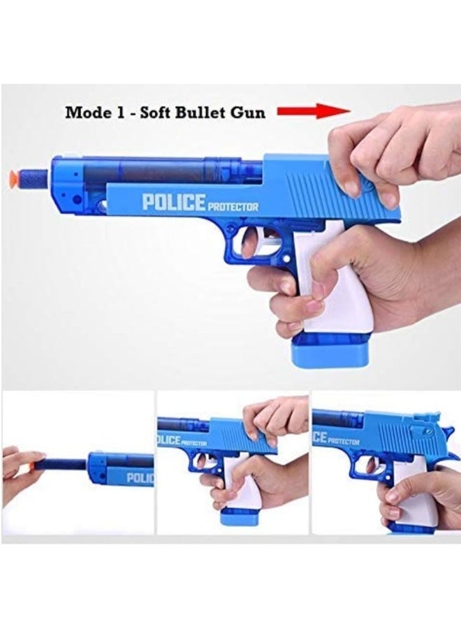 TOY GARDEN 2-in-1 Soft Bullet Gun & Water Gun Set with Handcuff and Police Badge – Kids Police Role Play Toy Game Set - Image 4