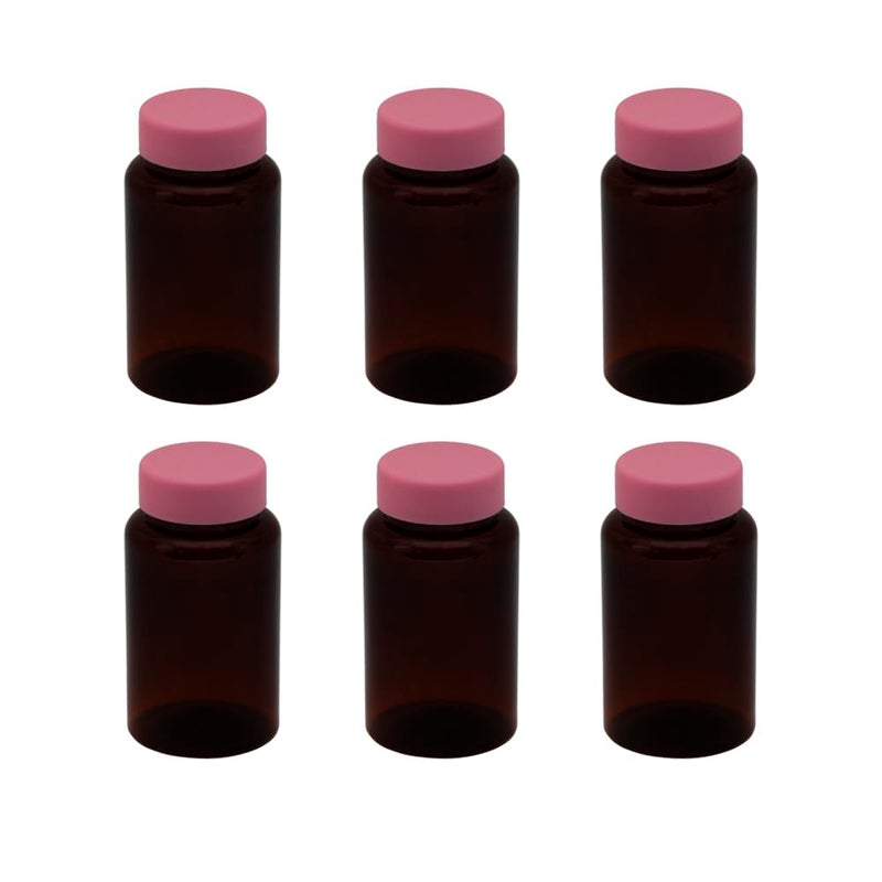 Artistic 6 Pack Clear Brown Plastic Bottles, 135ml, Leak Proof, Reusable, Modern, BPA Free, Travel, Storage, Food Preservation - Image 1