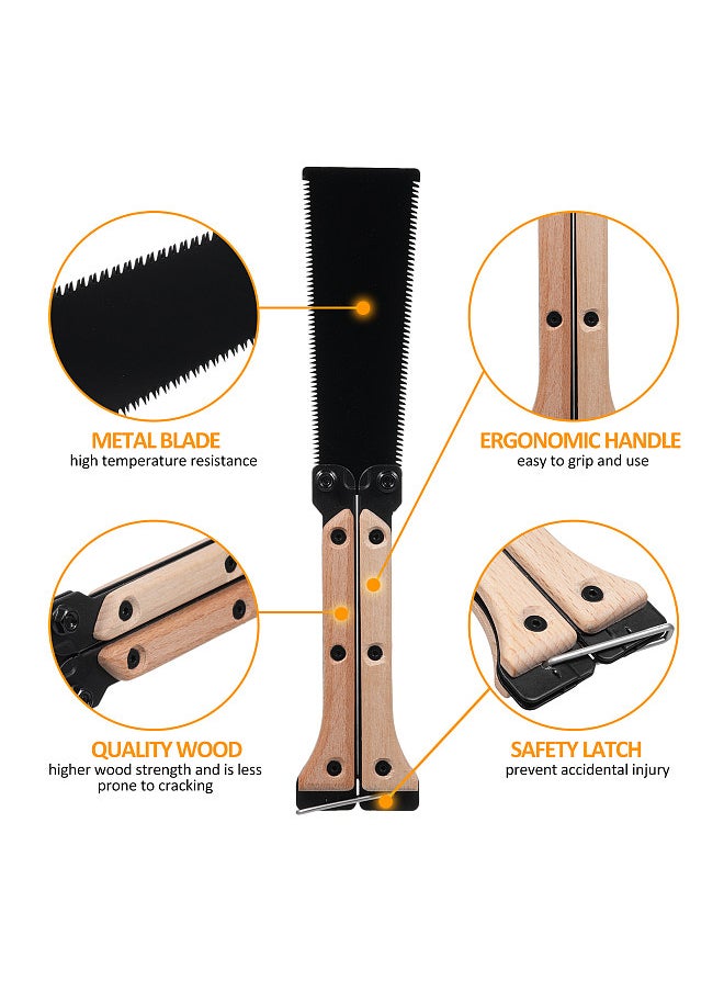 Generic Hand Saw Woodworking Tools Mini Folding Saw Flush Cut Saw Double Edges Foldable Saw Pull Saw for Hard/Soft Wood Camping Saw  - Image 4