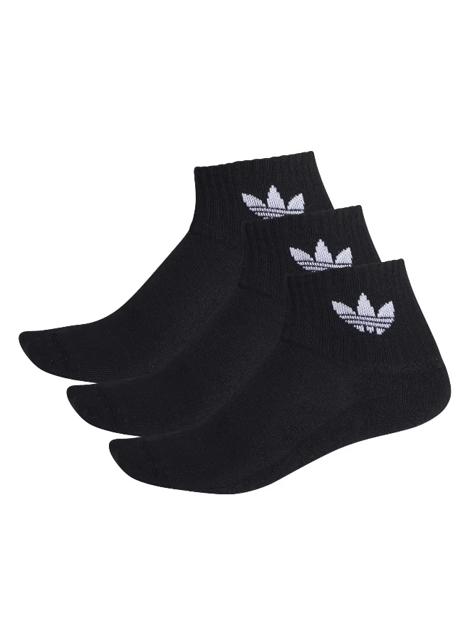 Adidas Adidas 1/4 SOCKS 3P Black CASUAL Socks FOR MEN & WOMEN 11 - 12.5