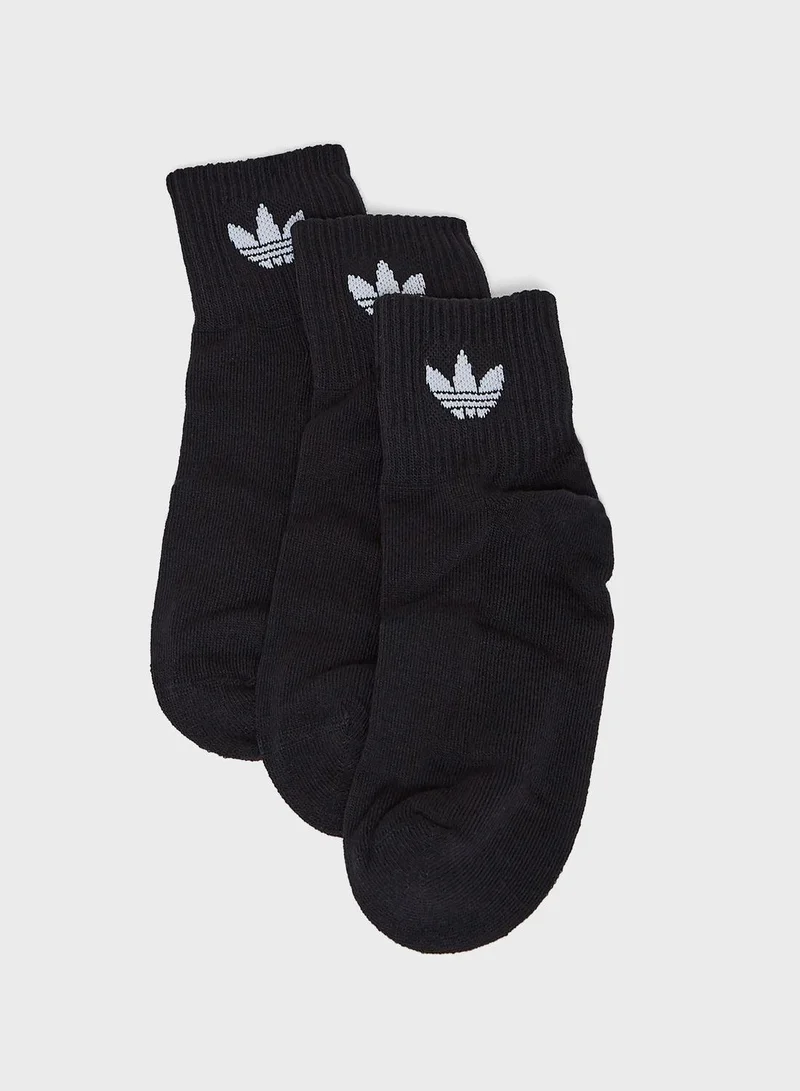 Adidas adidas 1/4 Socks 3P Black Originals Socks