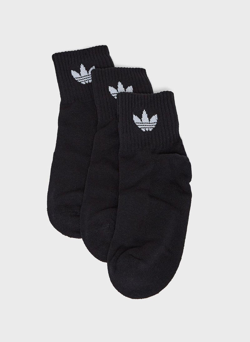 adidas Originals Mid Ankle Sock 3 Pair Pack - Image 1