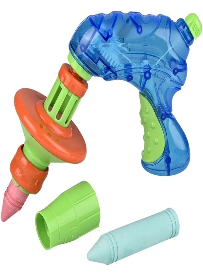 Lanard Chalkie: Chalk Top - Spinning Chalk Scribbler, Rip Cord Launcher, 2 Sticks & Sharpener, Draws Crazy Patterns, Outdoor Art Play Toy, Kids Age 3+ - Image 4