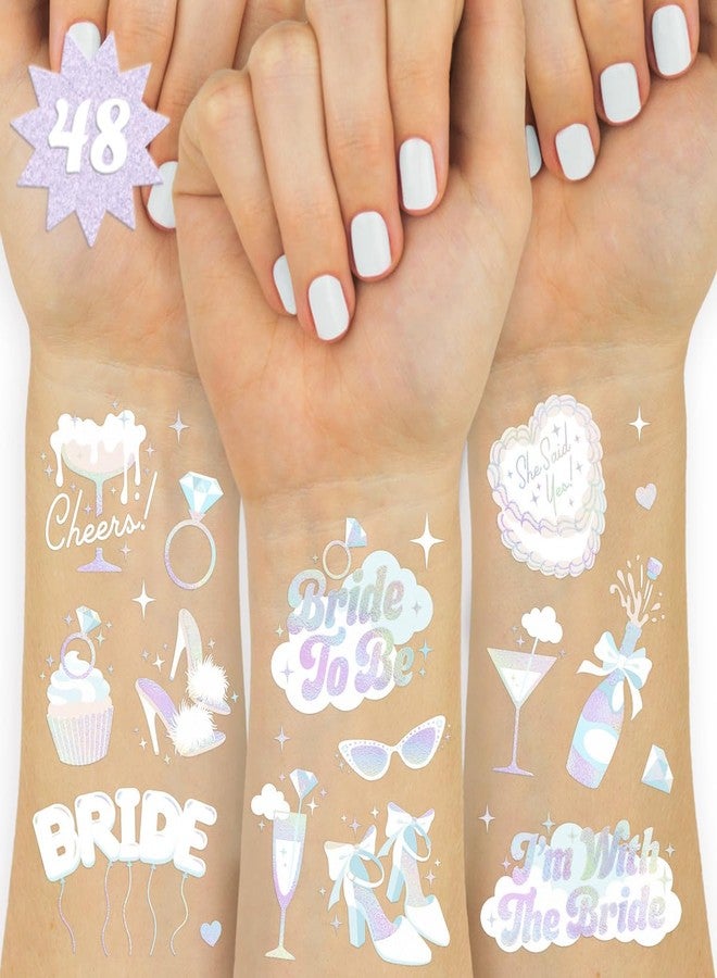 xo, Fetti Iridescent Bachelorette Temporary Tattoos - 48 Styles | Clound Nine, Bach Party Decoration, Bridesmaid Favor, White Bride To Be Accessory, Bridal Shower Supplies, Engagement Decor - Image 1