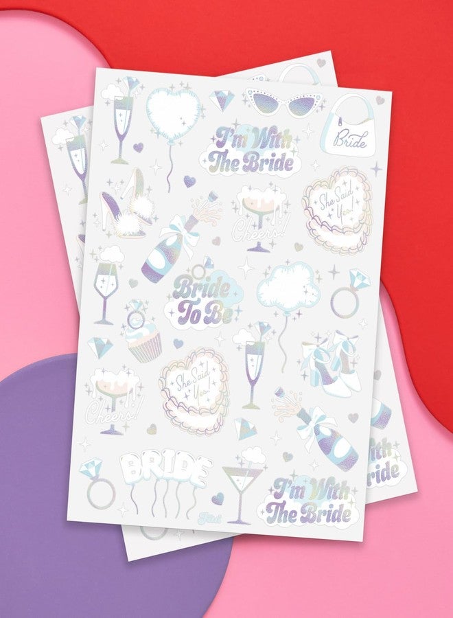 xo, Fetti Iridescent Bachelorette Temporary Tattoos - 48 Styles | Clound Nine, Bach Party Decoration, Bridesmaid Favor, White Bride To Be Accessory, Bridal Shower Supplies, Engagement Decor - Image 2