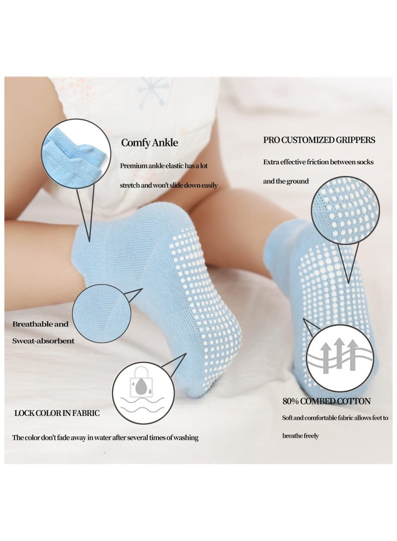 الحب الأول 6 أزواج من الجوارب القطنية المخططة غير القابلة للانزلاق متعددة الألوان - Image 4