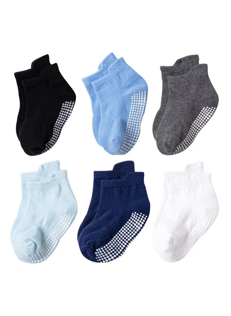 الحب الأول 6 أزواج من الجوارب القطنية المخططة غير القابلة للانزلاق متعددة الألوان - Image 2