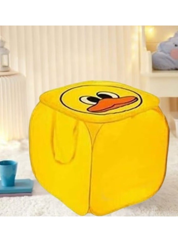 Multifunctional foldable organizing basket for toys and laundry - yellow - Image 1