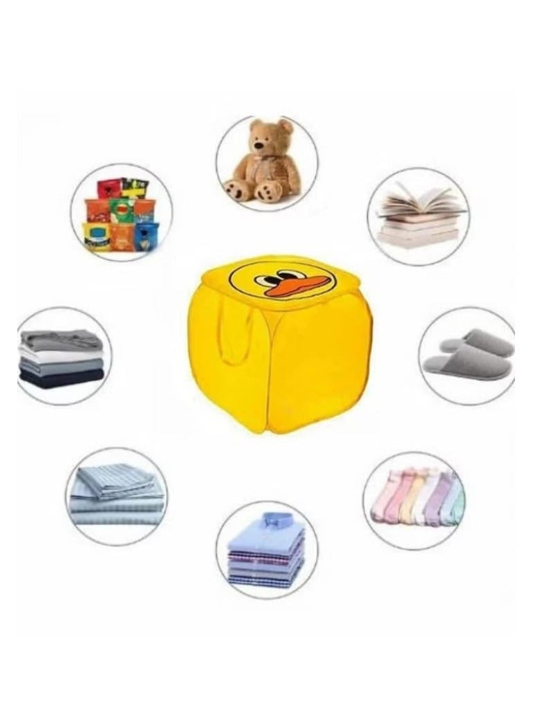 Multifunctional foldable organizing basket for toys and laundry - yellow - Image 2