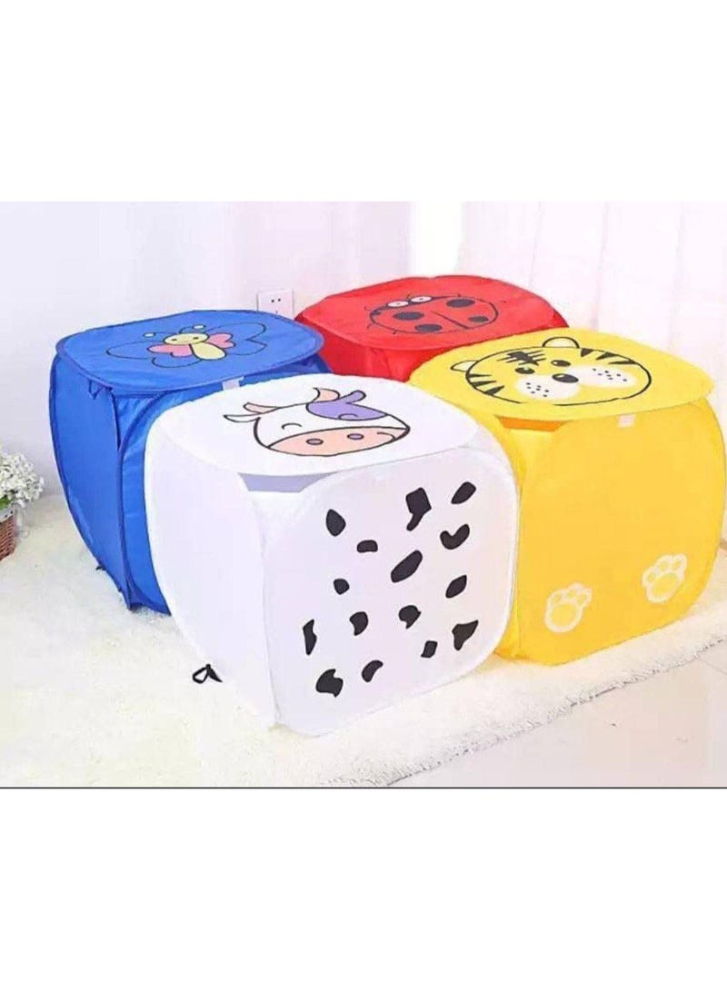 Multifunctional foldable organizing basket for toys and laundry - yellow - Image 3