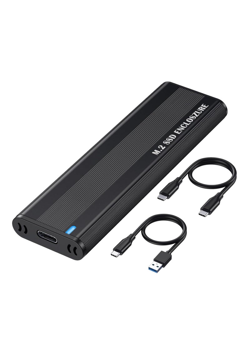 M.2 NVME SATA SSD Enclosure Aluminum Adapter, Hard Drive Enclosure, USB C Gen 2 NVME PCIe 10Gbps SATA M-Key/B+M Key External SSD Adapter, M.2 SSD Enclosure for 2230/2242/2260/2280, Support UASP Trim - Image 1