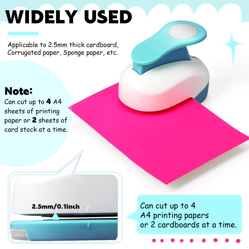 Chengu 6 Pcs Circle Punch Set 3in/2in/1.5in/1in/0.6in/0.3in Scrapbook Hole Punchers Crafting with 10 Sticker Paper Round Cutter Scrapbook for Office Supplies DIY Albums Photos - Image 4