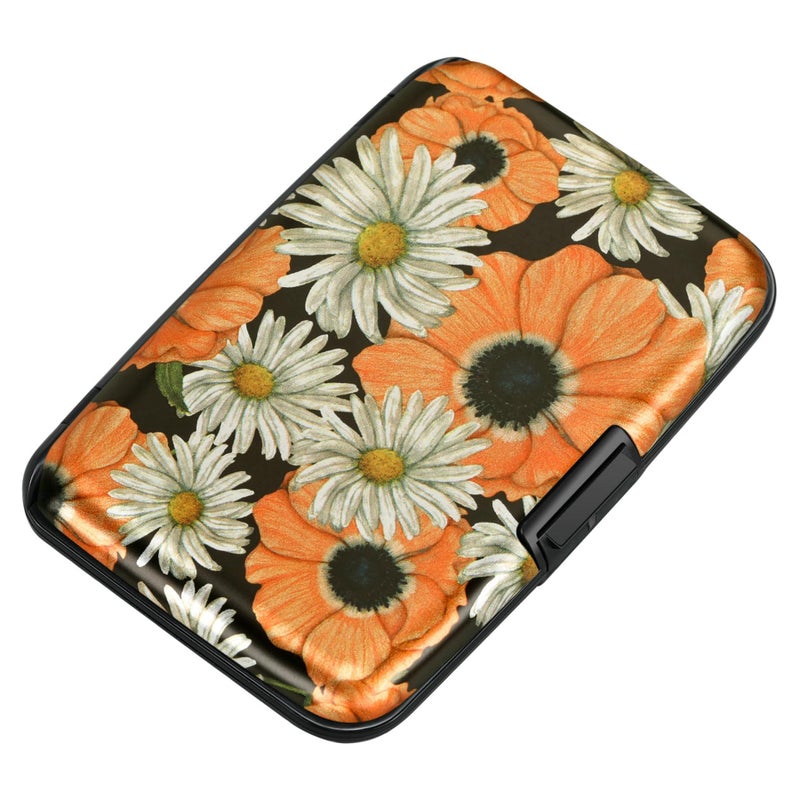 ELFISH Mini RFID Aluminum Wallet Credit Cards Holder Business Card Case Metal ID Case for Men Women(Chamomile) - Image 1