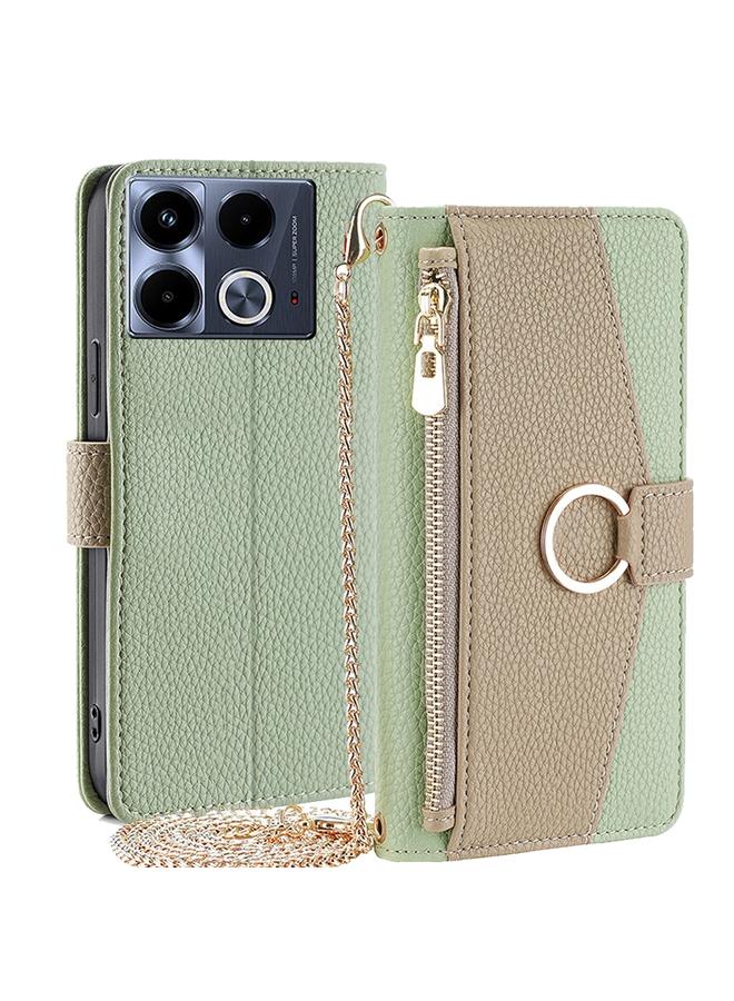 اس-توب جراب هاتف Infinix Note 40 4G Crossbody مصنوع من الجلد بملمس الليتشي - Image 1