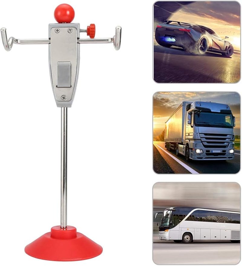 Universal Car Alignment Rack Adjustable Height Durable Iron Plastic Red Silver Steering Wheel Holder - Image 5