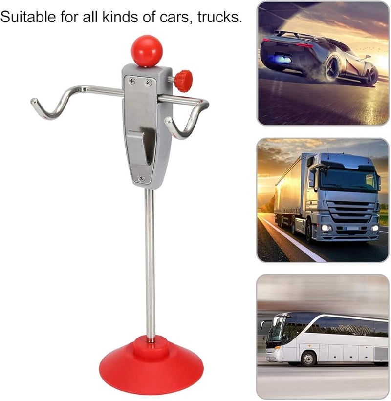 Universal Car Alignment Rack Adjustable Height Durable Iron Plastic Red Silver Steering Wheel Holder - Image 4