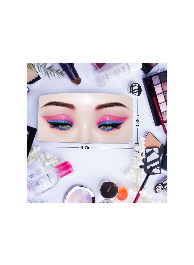 Generic Professional Eye and Brow Practice Skin with Cleaning Oil Set Silicone 3D Permanent Training Makeup Fake Skin for Beginners and Artists  - Image 3