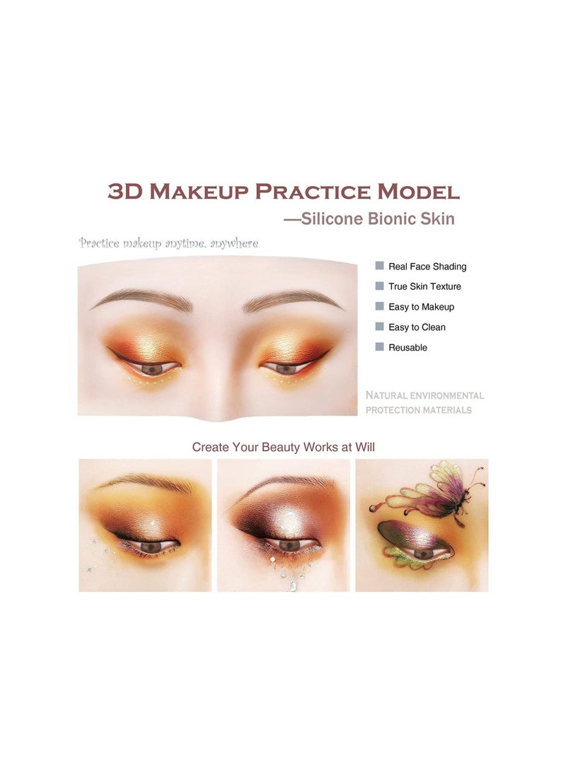 Generic Professional Eye and Brow Practice Skin with Cleaning Oil Set Silicone 3D Permanent Training Makeup Fake Skin for Beginners and Artists  - Image 2