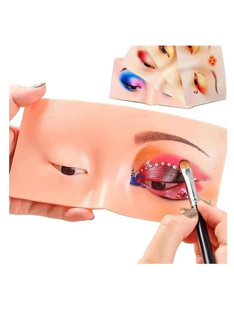 Generic Professional Eye and Brow Practice Skin with Cleaning Oil Set Silicone 3D Permanent Training Makeup Fake Skin for Beginners and Artists  - Image 1