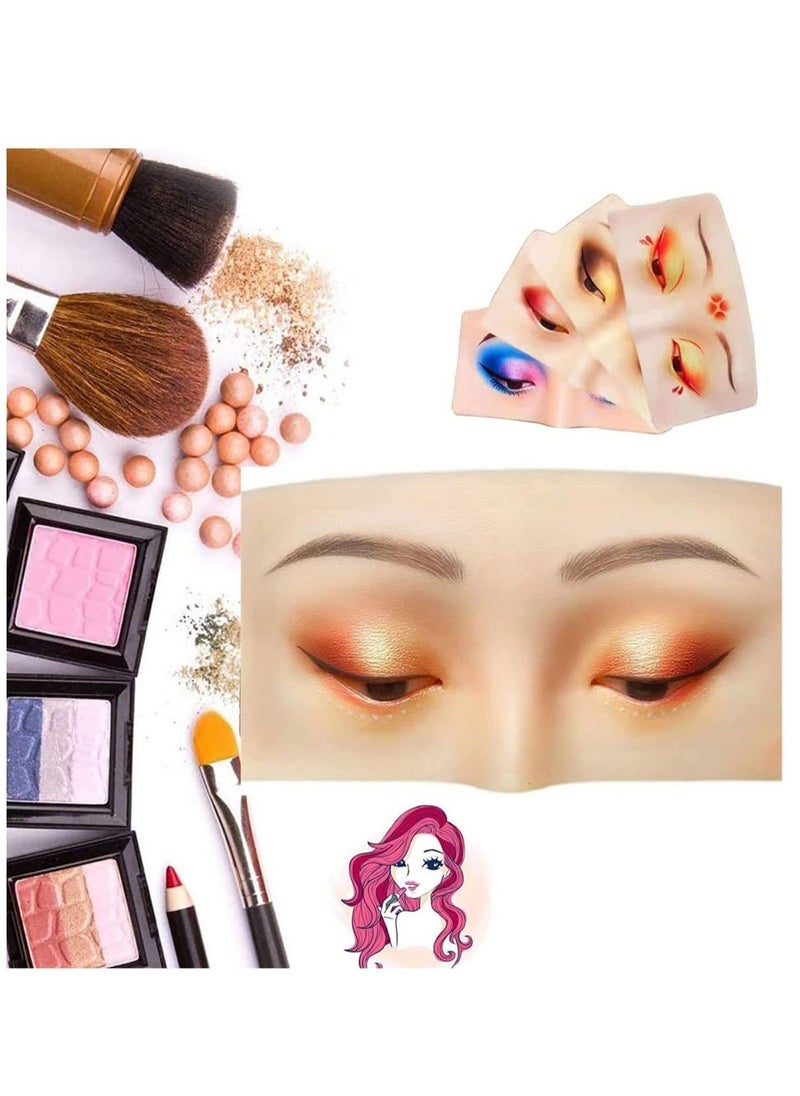 Generic Professional Eye and Brow Practice Skin with Cleaning Oil Set Silicone 3D Permanent Training Makeup Fake Skin for Beginners and Artists  - Image 5