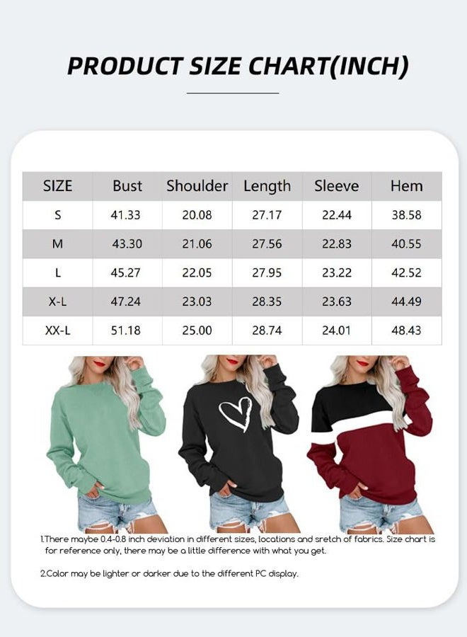BeadChica Women's Casual Crew Neck Sweatshirts Long Sleeve Tops Cute Pullover Loose Fit-Gradient-XL - Image 5