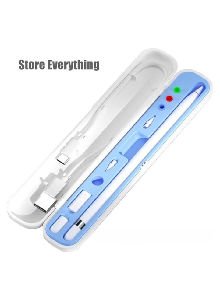 Stylus Pen with Pencil Holder Storage Box for ipad, Active Pencil with Digital Display Indicator, Palm Rejection Tilt Sensor, Stylus Pen with Tilt Sensitivity/Strong Magnetic, Universal Stylus Pencil 1/2 Generation, Compatible with iPad 2018 and Later , iPad, iPad Pro, iPad Air, iPad Mini (White)  - Image 4