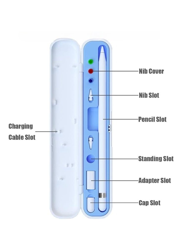 Stylus Pen with Pencil Holder Storage Box for ipad, Active Pencil with Digital Display Indicator, Palm Rejection Tilt Sensor, Stylus Pen with Tilt Sensitivity/Strong Magnetic, Universal Stylus Pencil 1/2 Generation, Compatible with iPad 2018 and Later , iPad, iPad Pro, iPad Air, iPad Mini (White)  - Image 3