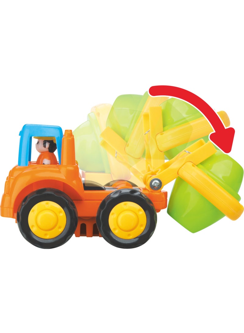 هولا Hola Builder Construction Truck, Friction Powered Toy Truck, Realistic Design w/ Movable Parts, Durable & Interactive Play, Encourages Imaginative Play & Fine Motor Skills, Cement Mixer 18M+ - Image 4