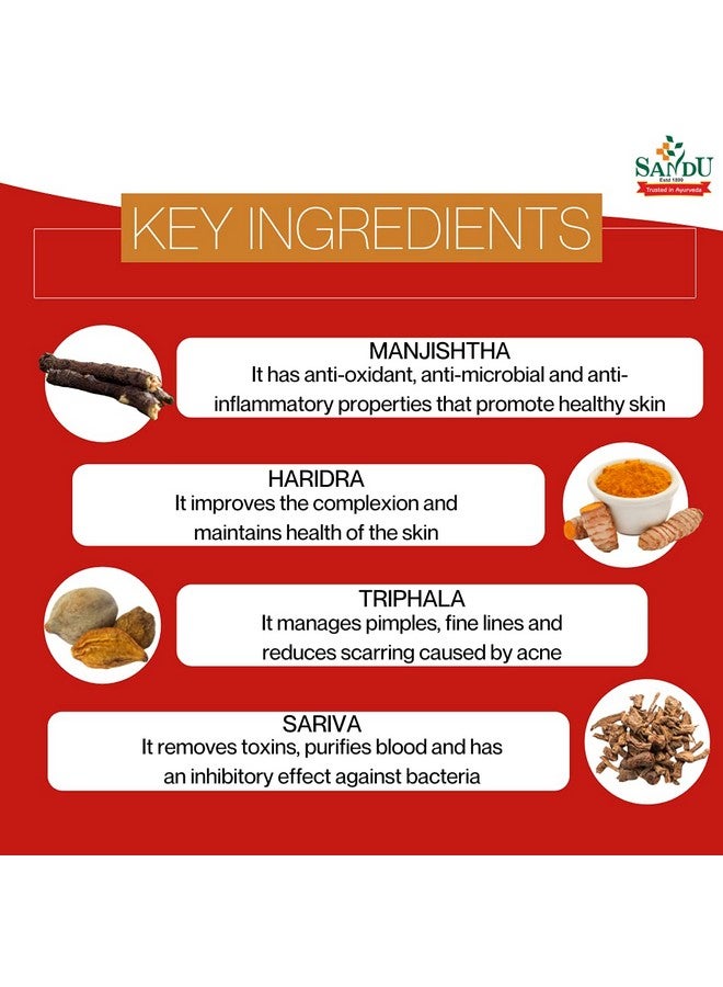 Sandu Mahamanjishthadi Kadha | Formula of Choice in Eczema, Psoriasis & Other Skin Disorders | Best Ayurvedic Blood Purifier (450 ml) - Image 3