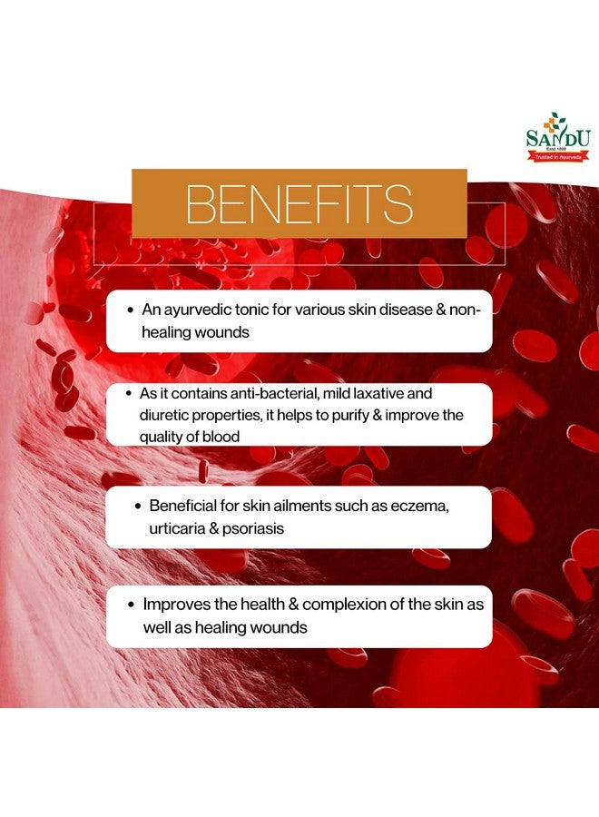 Sandu Mahamanjishthadi Kadha | Formula of Choice in Eczema, Psoriasis & Other Skin Disorders | Best Ayurvedic Blood Purifier (450 ml) - Image 4