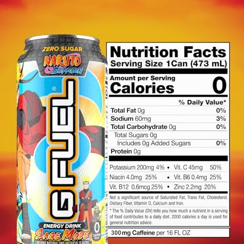 G Fuel Energy Drink Pomelo White Peach Sugar Free Beverage with 300mg Caffeine Daily Energy Boost with Focus Amino Vitamin  Antioxidants 16 oz Cans Sage Mode 12Pack - Image 5