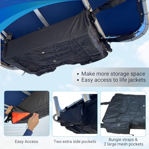 Savvycraft T-Top Storage Bag, Heavy Duty Marine Grade 600D Polyester PFD Storage Bag Large Size Hold 6 Type II Life Jackets, T Bag for Center Console Boat with T-Top Hard Top, Life Vests not Included - Image 4