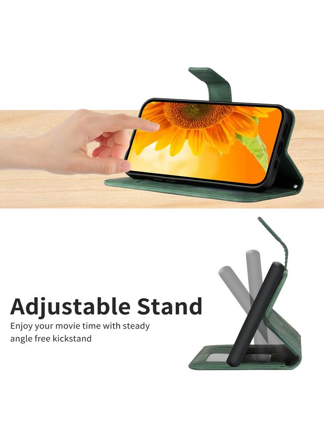 اس-توب جراب لهاتف Samsung Galaxy A20S مصنوع من الجلد بتصميم زهرة الشمس مع حبل تعليق - Image 5