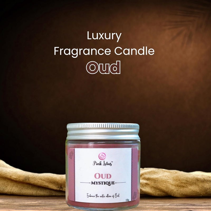 Pink Lotus Pink Lotus Oud Scented Candle Luxurious Aromatherapy Soy Candle with Deep Exotic Fragrance HandPoured Natural Soy Wax Candle LongLasting GiftReady Candle for Relaxation Ambiance - Image 2