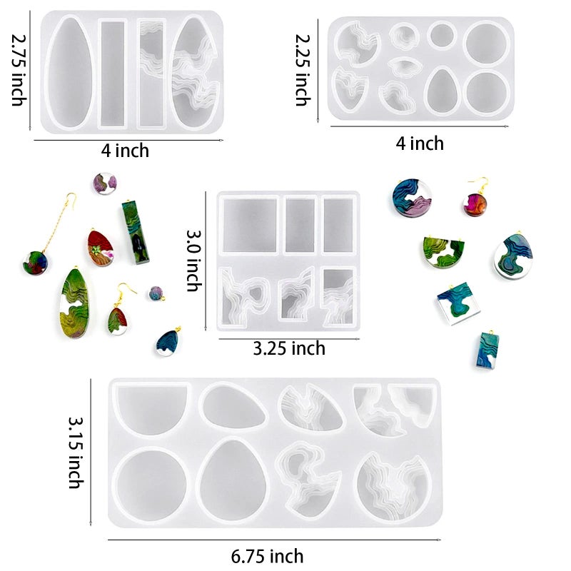 ZQYSING 4 Pack Island Resin Pendant Molds, Island Silicone Molds for Pendant Necklace Earring Keychain, Ocean Style Jewelry Mold for UV Epoxy Resin Clay Handmade Gift - Image 3