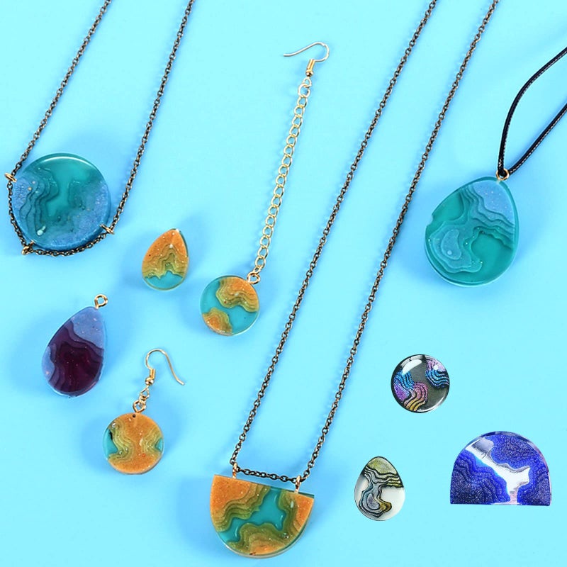 ZQYSING 4 Pack Island Resin Pendant Molds, Island Silicone Molds for Pendant Necklace Earring Keychain, Ocean Style Jewelry Mold for UV Epoxy Resin Clay Handmade Gift - Image 5